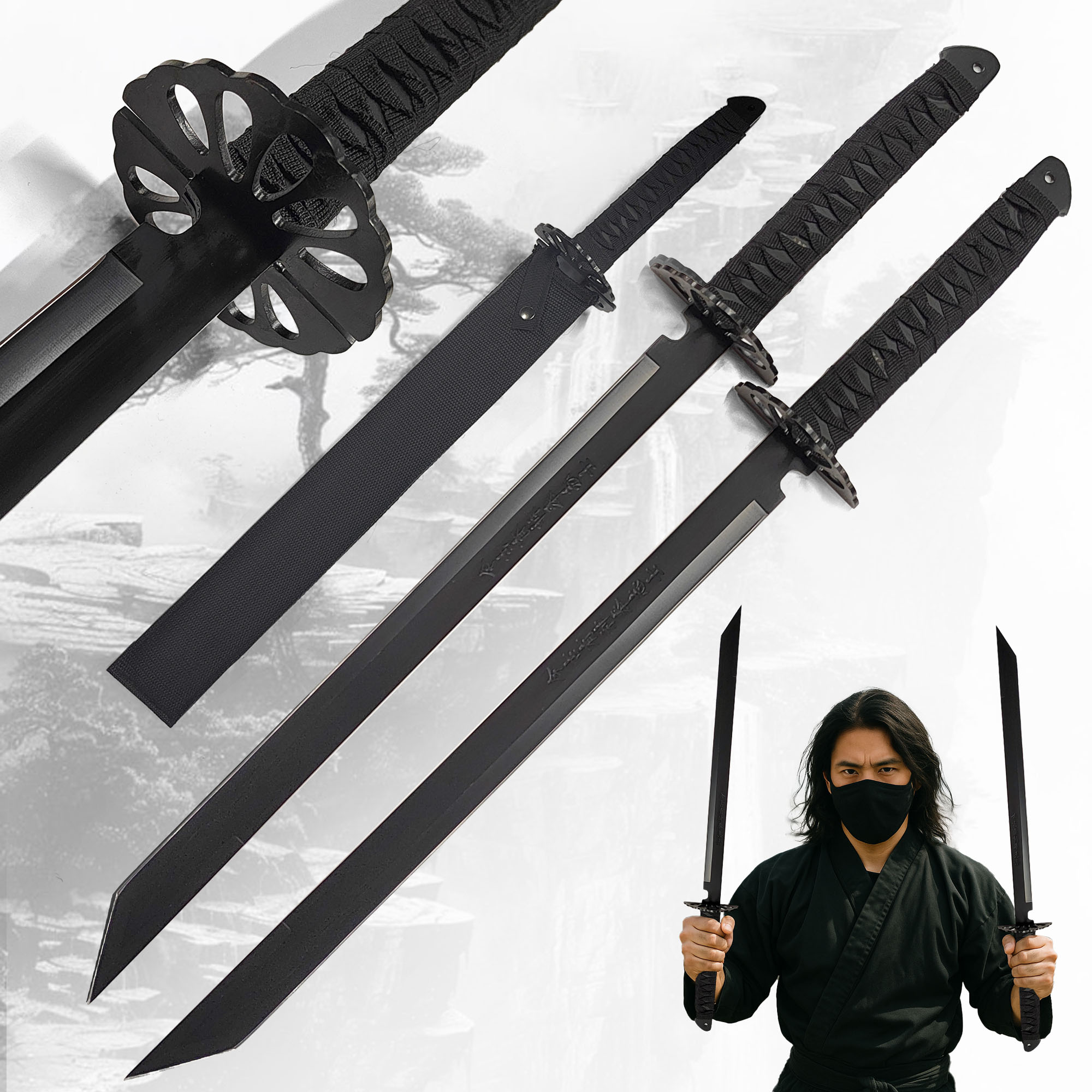 Double Ninja Sword with Sheath | Buy 1 item | 43801.1
